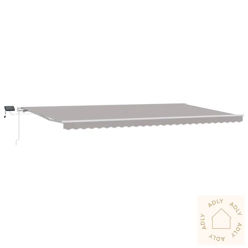 Manuell Uttrekkbar Markise Med Led Lysegrå 600X300 Cm