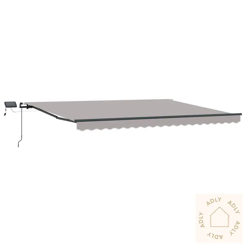 Manuell Uttrekkbar Markise Med Led Lysegrå 400X300 Cm