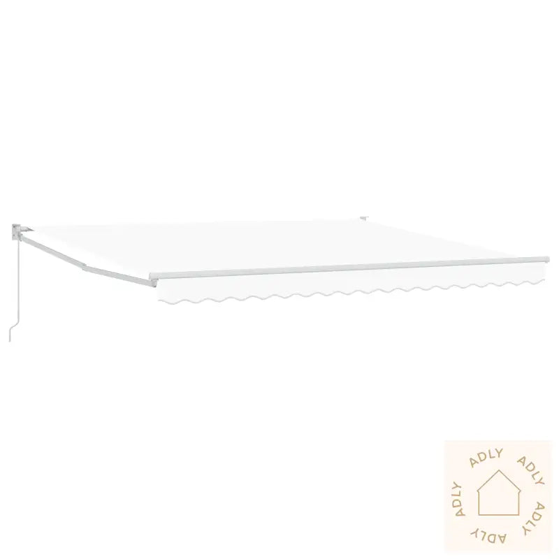 Manuell Uttrekkbar Markise Hvit 400X300 Cm