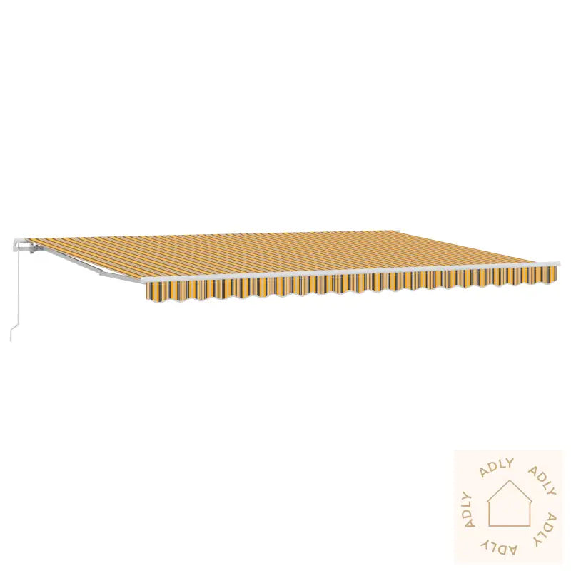 Manuell Uttrekkbar Markise Multi-Farge Stripe 500X350 Cm