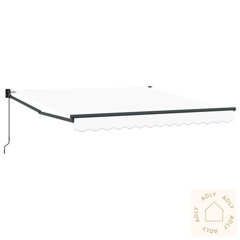 Manuell Uttrekkbar Markise Hvit 350X250 Cm