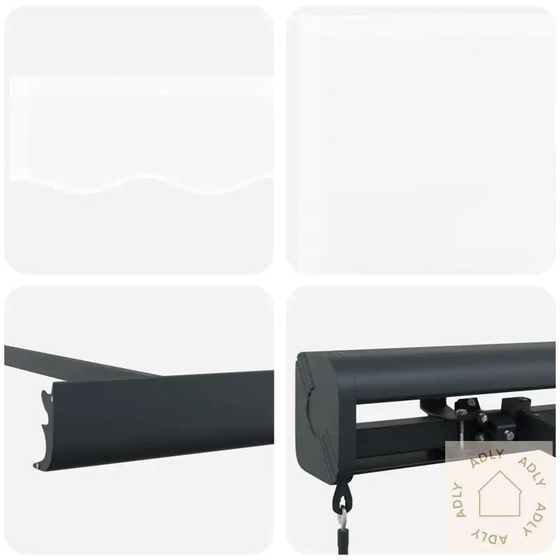 Manuell Uttrekkbar Markise Hvit 350X250 Cm