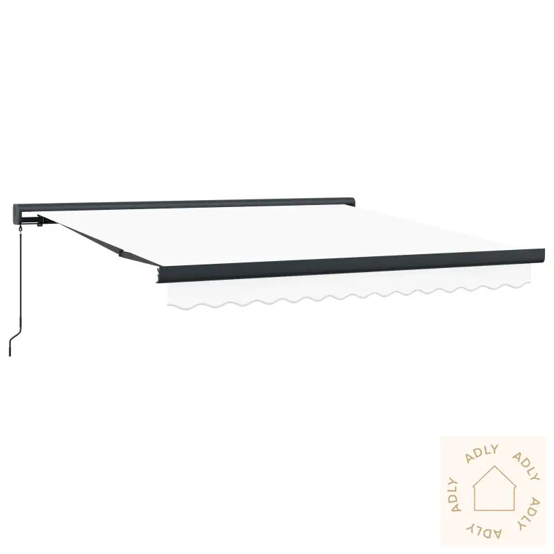 Manuell Uttrekkbar Markise Hvit 350X250 Cm