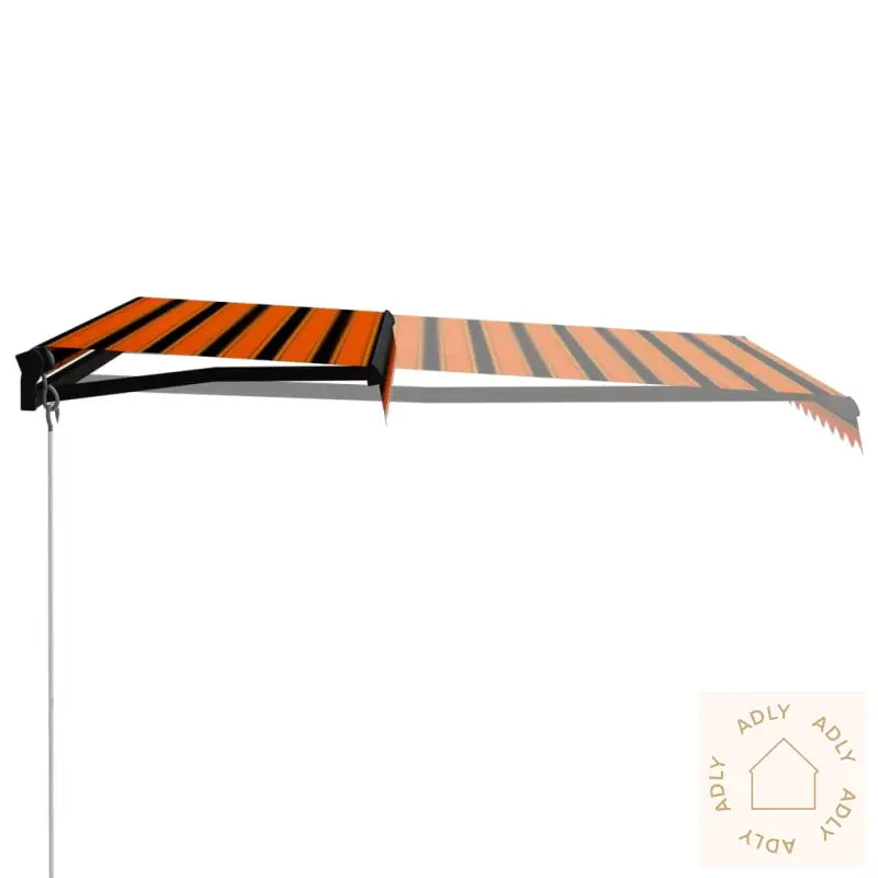 Manuell Uttrekkbar Markise 350X250 Cm Oransje Og Brun