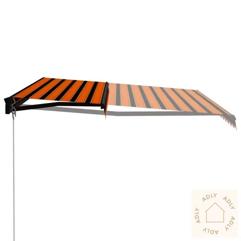 Manuell Uttrekkbar Markise 450X300 Cm Oransje Og Brun