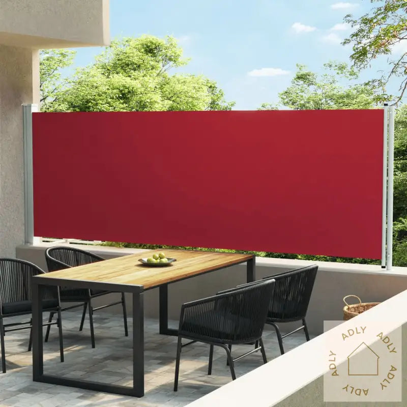 Uttrekkbar Sidemarkise 160X600 Cm Rød