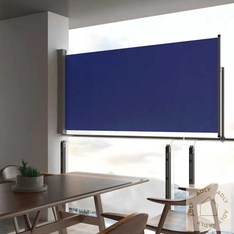 Uttrekkbar Sidemarkise 120X300 Cm Blå