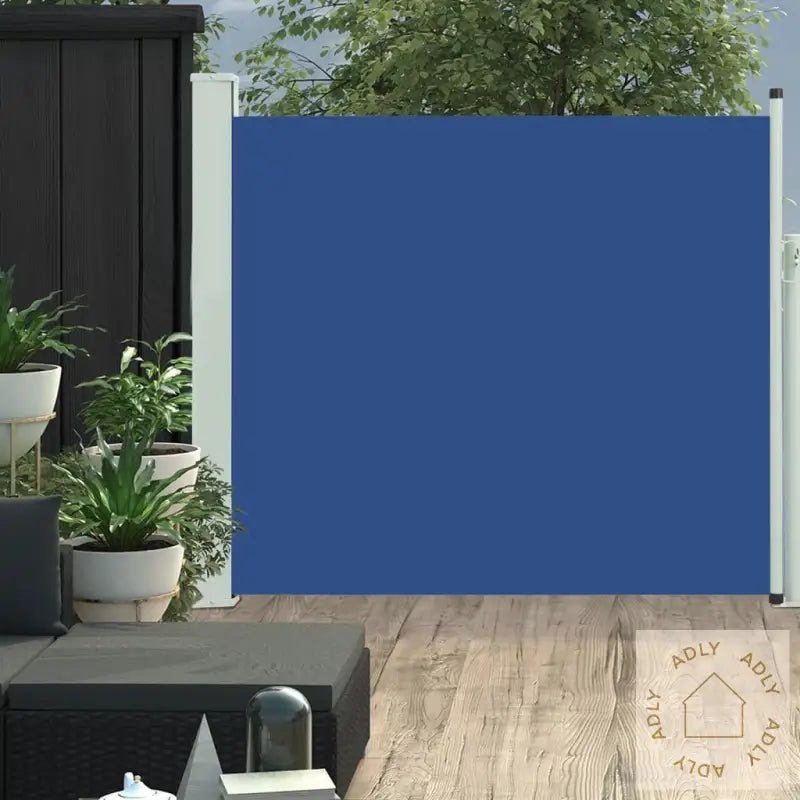 Uttrekkbar Sidemarkise 100X300 Cm Blå