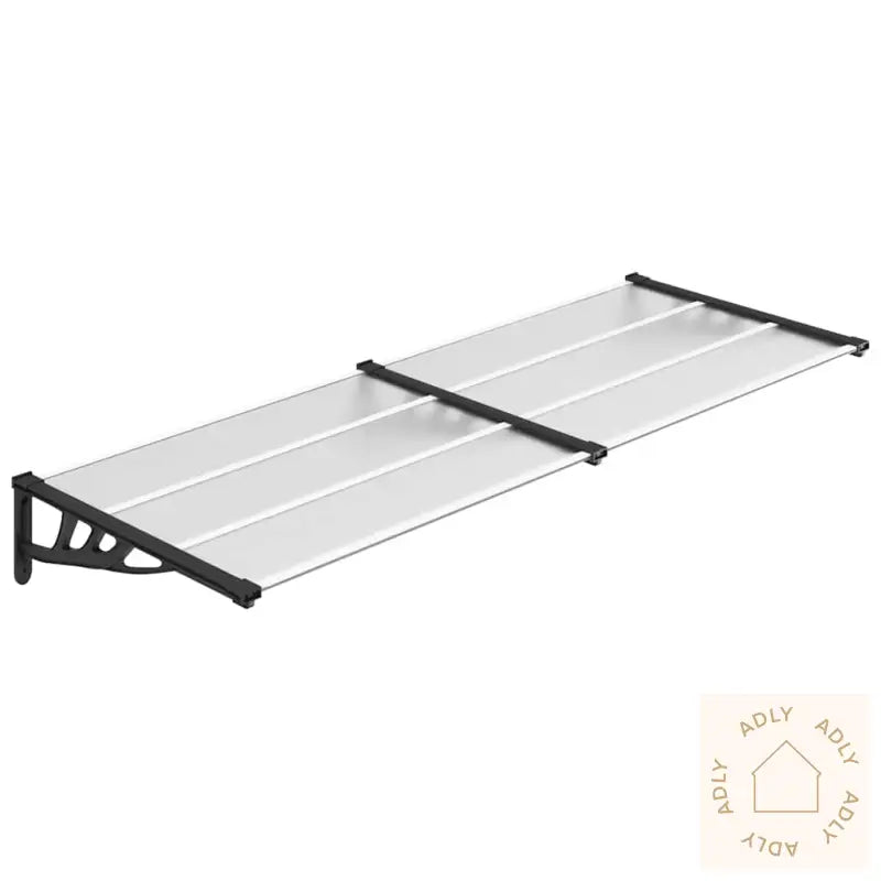 Skjermtak Svart Og Gjennomsiktig 239X90 Cm Polykarbonat