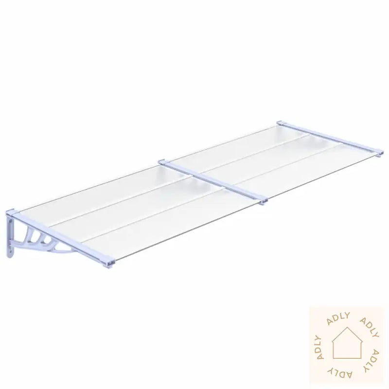 Skjermtak Grå Og Gjennomsiktig 239X90 Cm Polykarbonat
