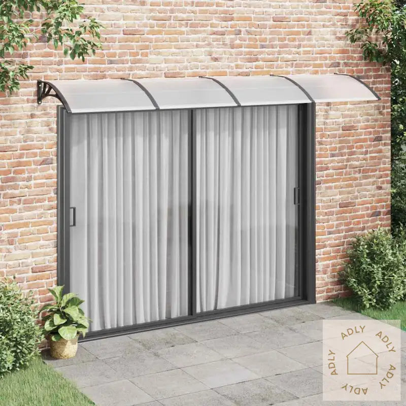 Skjermtak Svart 350X100 Cm Polykarbonat