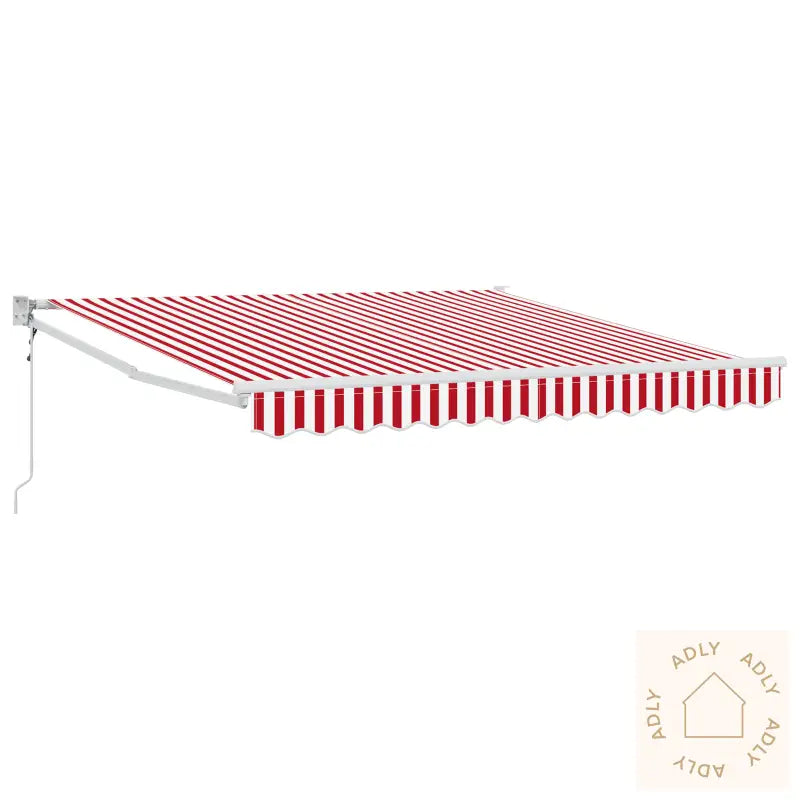 Automatisk Uttrekkbar Markise Rød Og Hvit Stripe 350X250 Cm