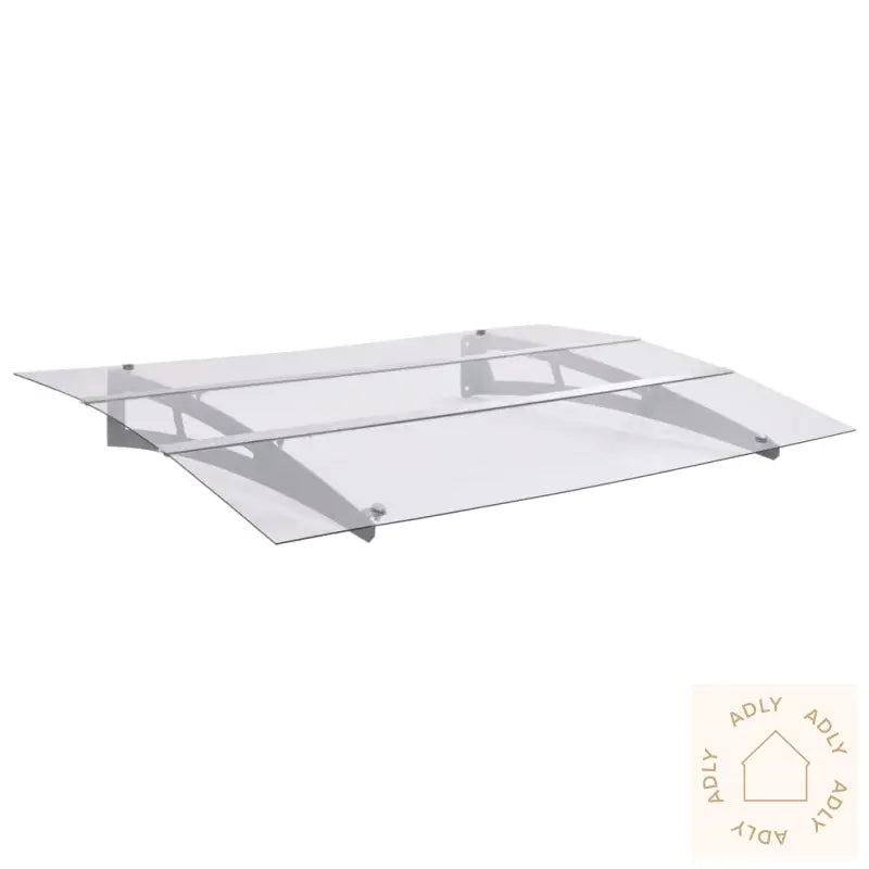 Skjermtak Sølv Og Gjennomsiktig 120X90 Cm Polykarbonat