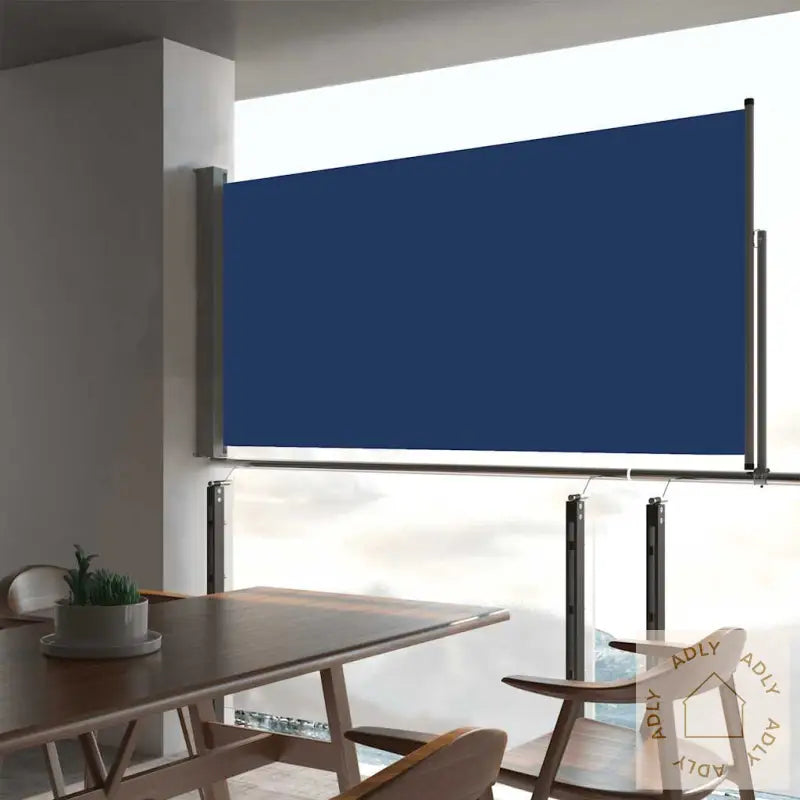 Uttrekkbar Sidemarkise 80X300 Cm Blå