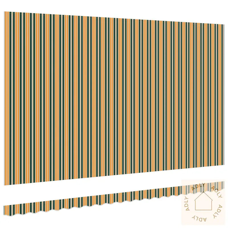 Markiseerstatning Stoff For 5X3 M Ramme Grønn Og Gul