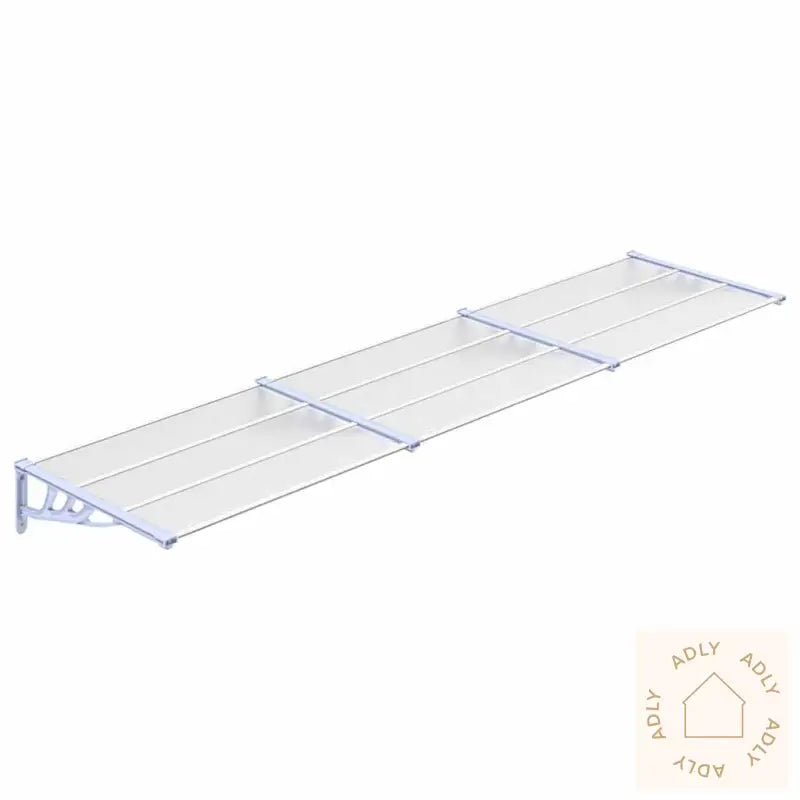 Skjermtak Grå Og Gjennomsiktig 358,5X90 Cm Polykarbonat