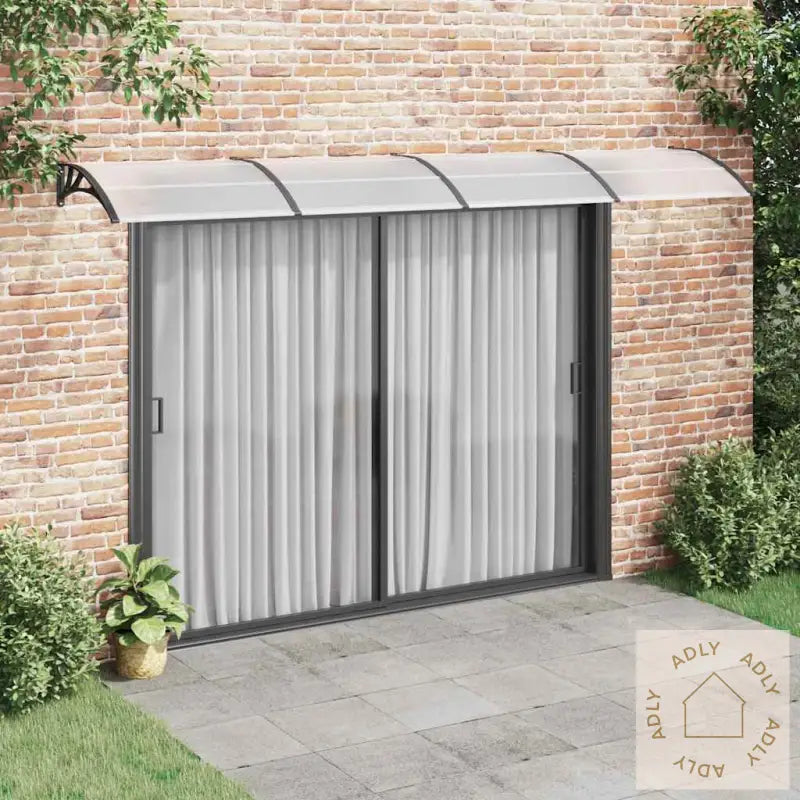 Skjermtak Svart 400X100 Cm Polykarbonat