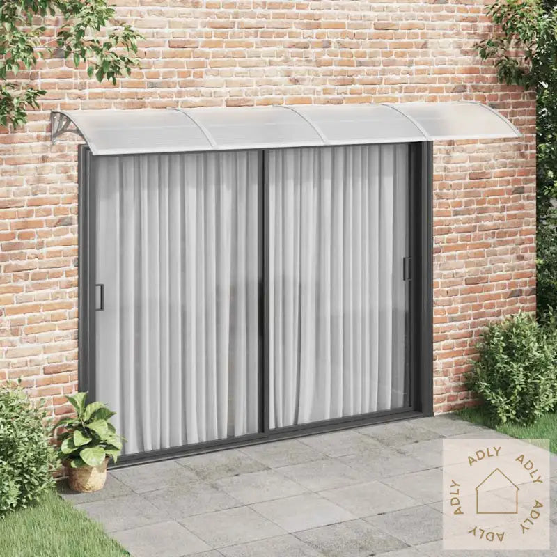 Skjermtak Grå Og Gjennomsiktig 350X75 Cm Polykarbonat