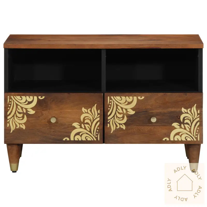 Tv-Benk 70X33X46 Cm Massivt Mangotre
