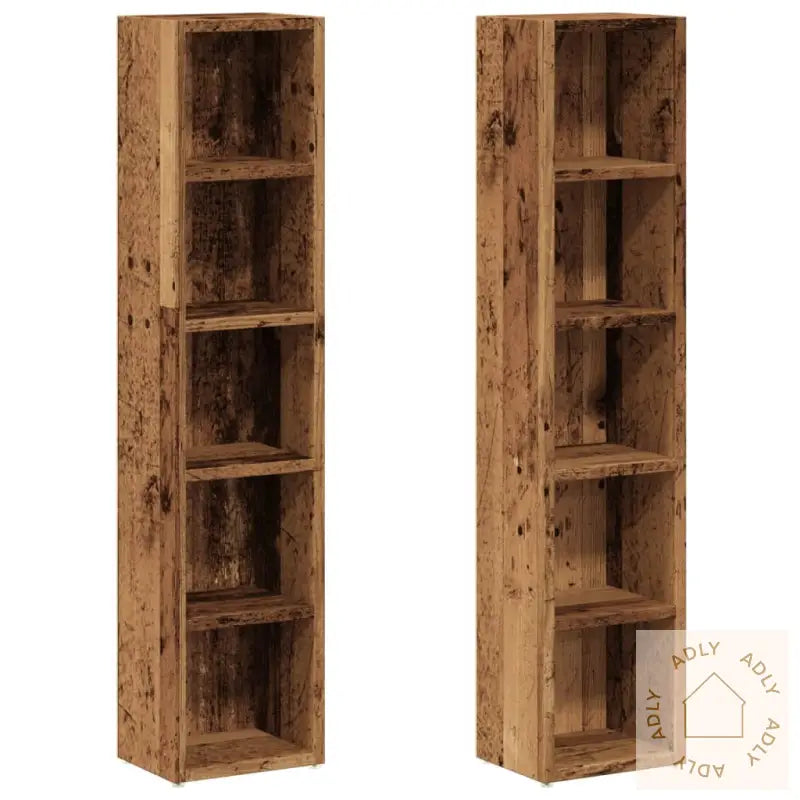 Cd-Skap 2 Stk Gammelt Tre 21X16X93,5 Cm Konstruert Tre
