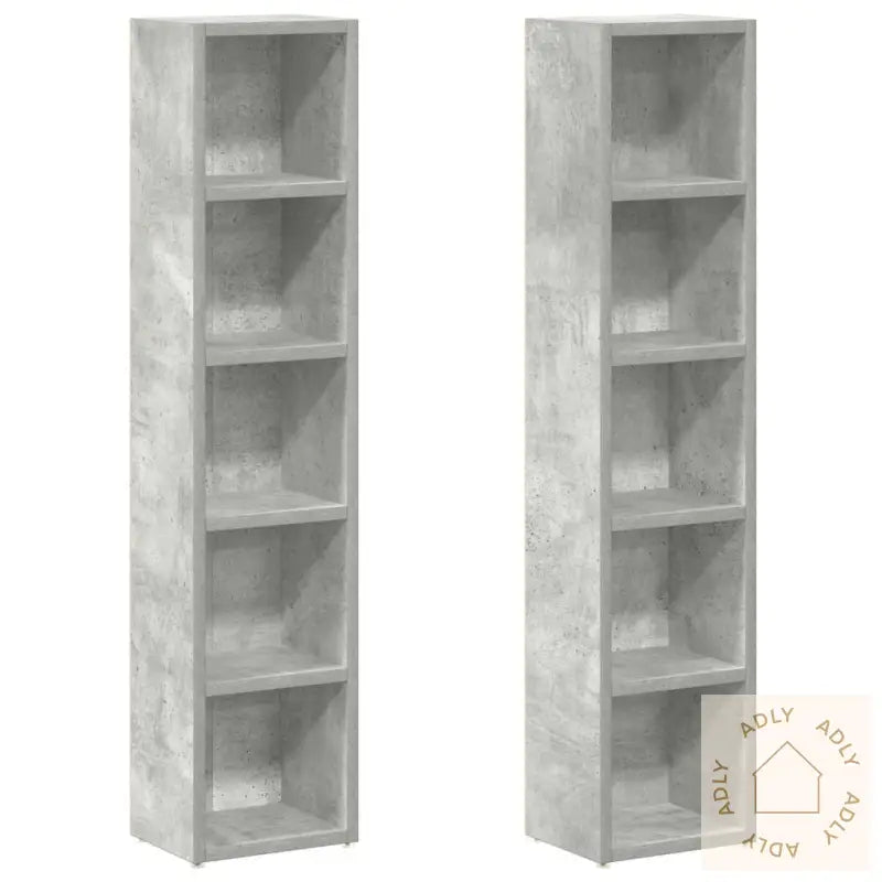 Cd-Skap 2 Stk Betonggrå 21X16X93,5 Cm Sponplate