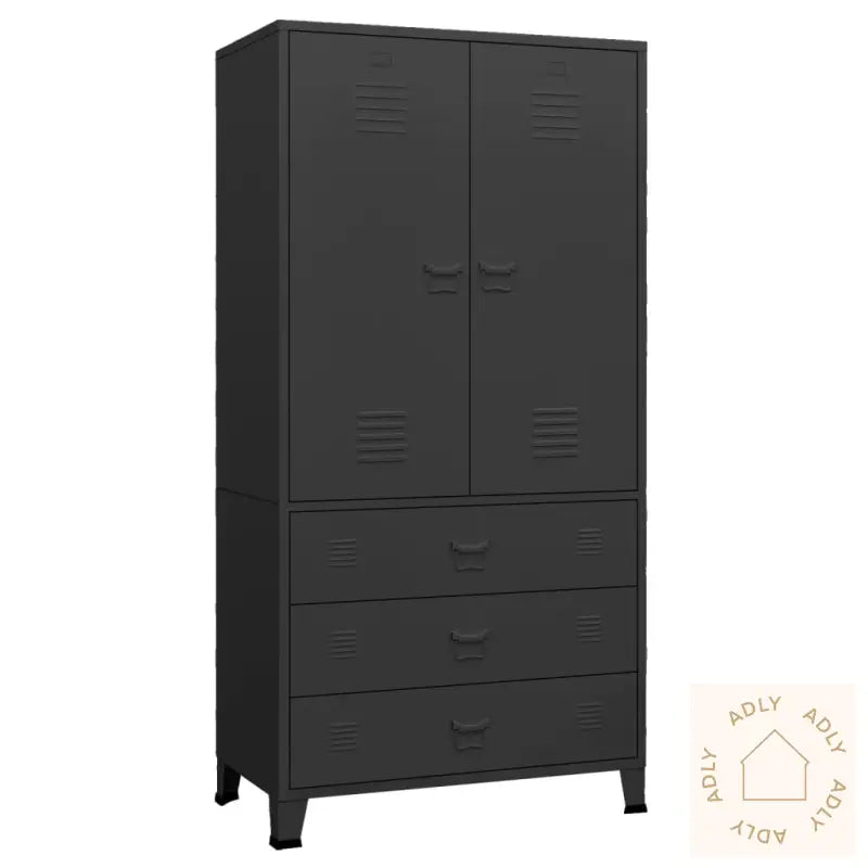 Industriell Garderobe Svart 90X50X180 Cm Metall