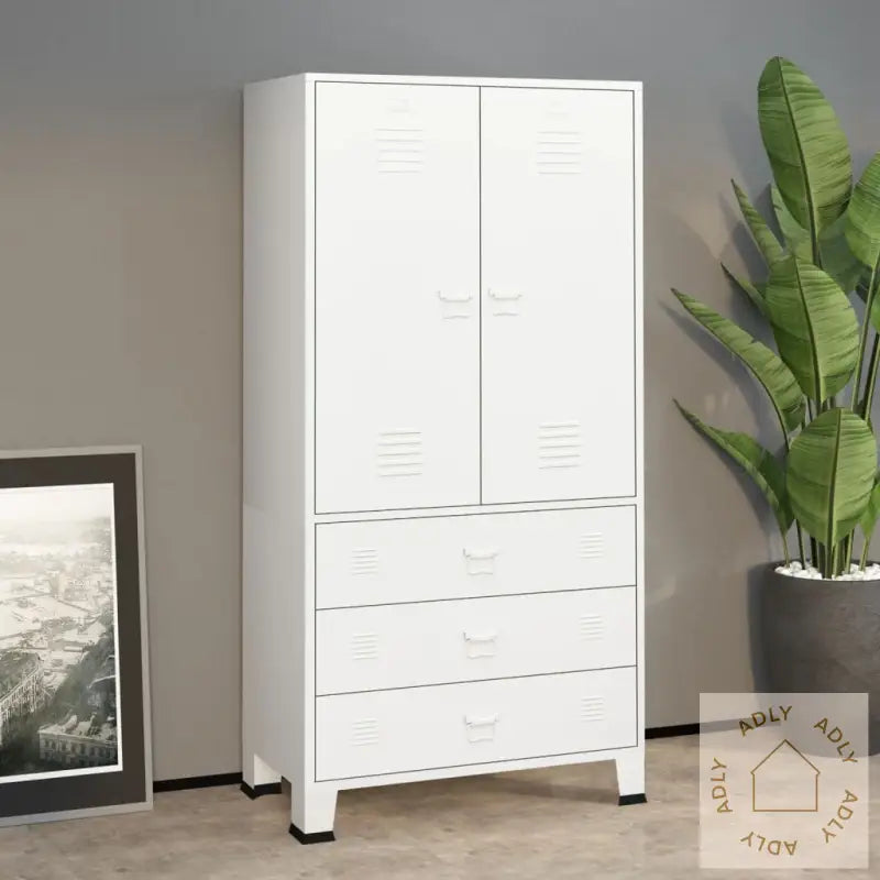 Industriell Garderobe Hvit 90X50X180 Cm Metall