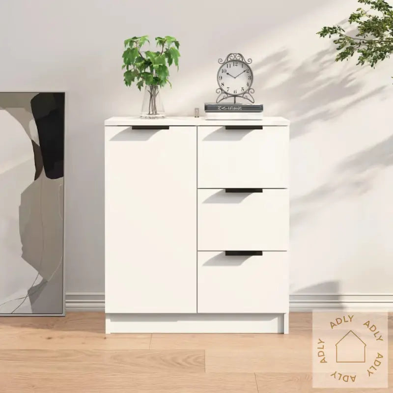 Skjenk Hvit 60X30X70 Cm Konstruert Tre