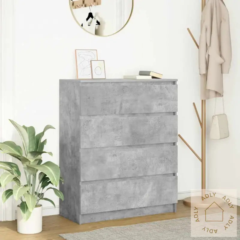 Skjenk Betonggrå 80X35X99 Cm Konstruert Tre