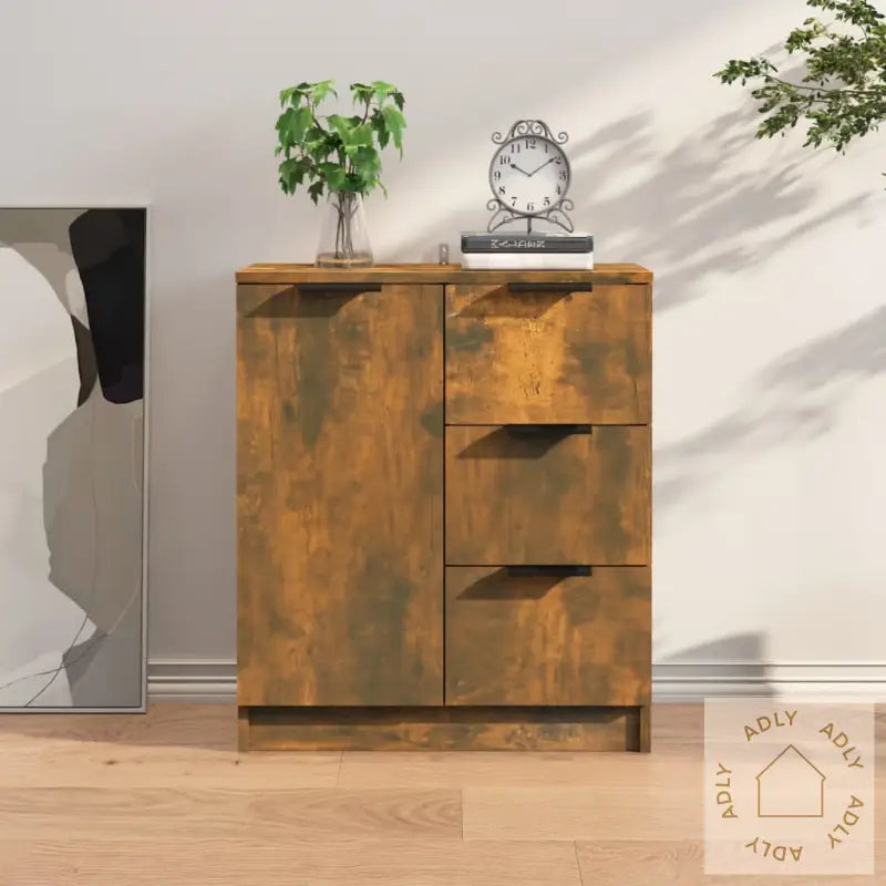 Skjenk Røkt Eik 60X30X70 Cm Konstruert Tre