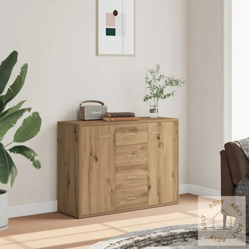 Skjenk Artisan Eik 88X30X64 Cm Konstruert Tre