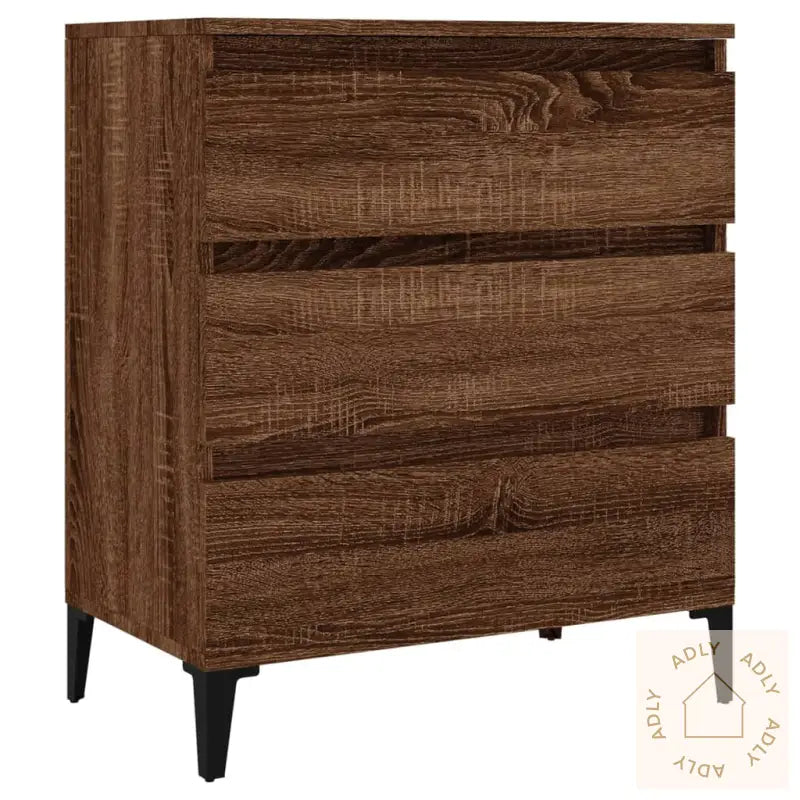 Skjenk Brun Eik 60X35X70 Cm Konstruert Tre
