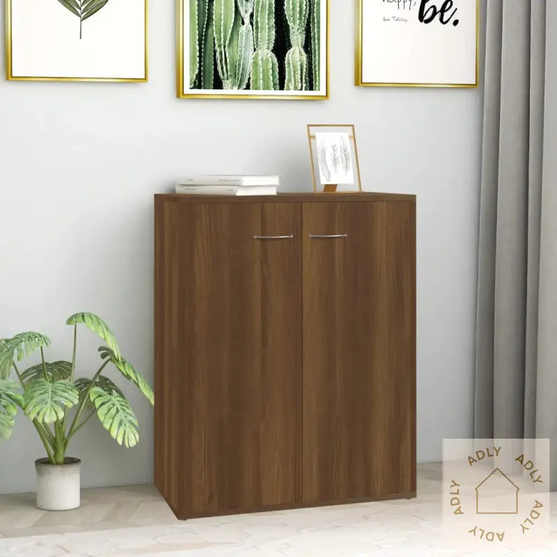 Skjenk Brun Eik 60X30X75 Cm Konstruert Tre