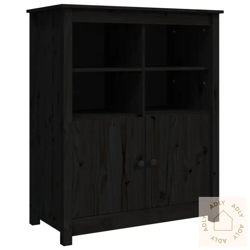 Skjenk Svart 83X41,5X100 Cm Heltre Furu