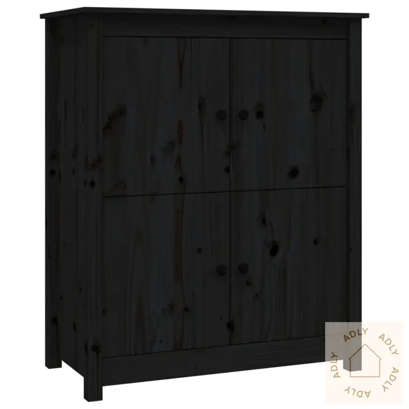 Skjenk Svart 83X41,5X100 Cm Heltre Furu