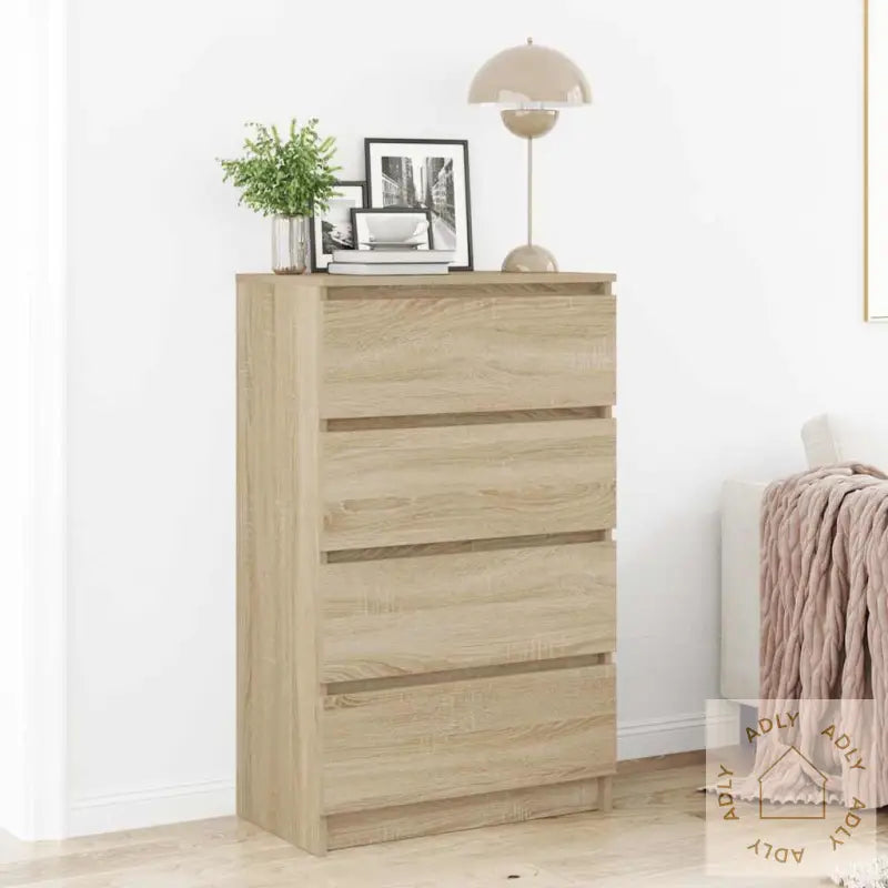 Skjenk Sonoma Eik 60X35X98,5 Cm Konstruert Tre