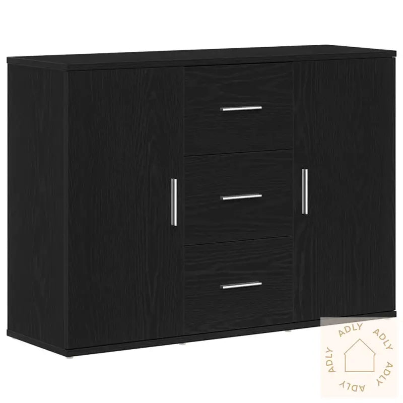 Skjenk Svart Eik 91X29,5X65 Cm Konstruert Tre