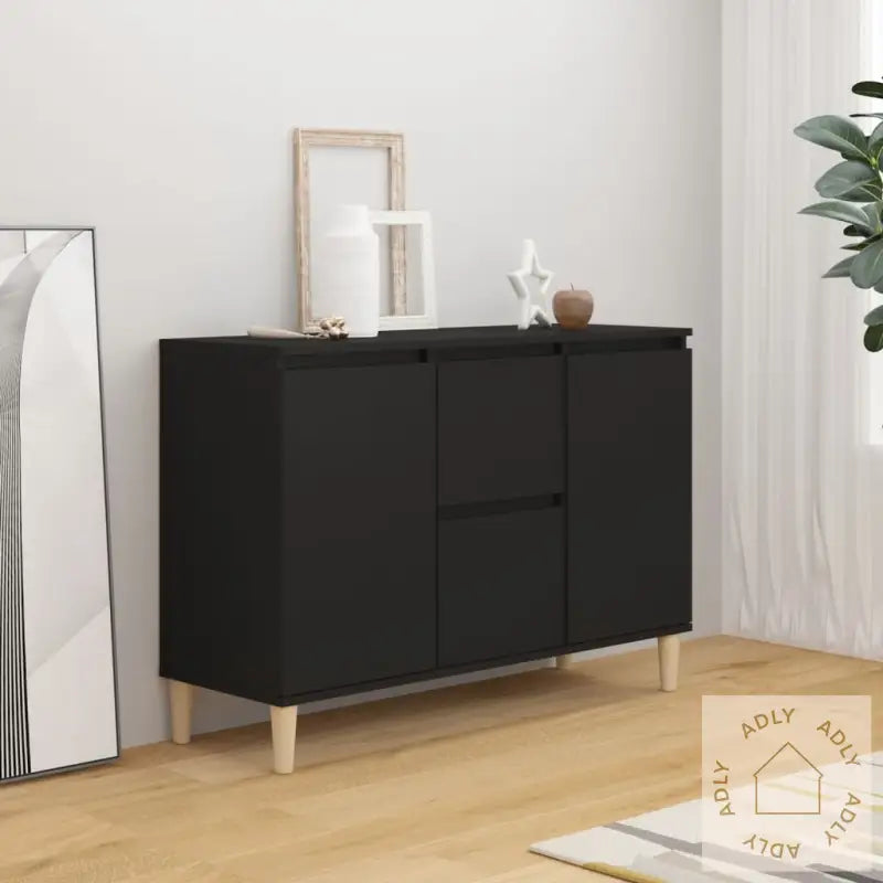 Skjenk Svart 101X35X70 Cm Konstruert Tre