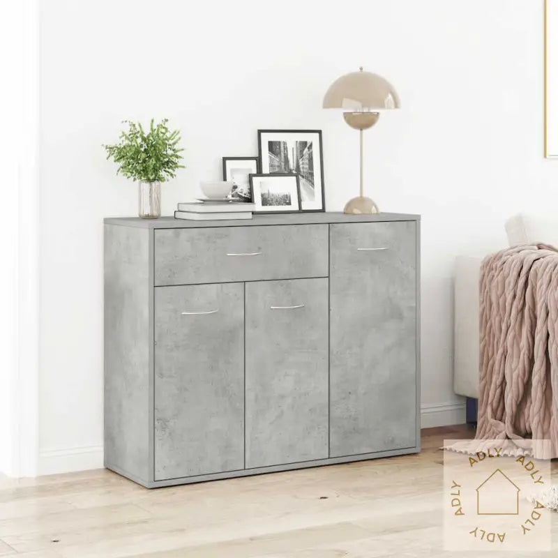 Skjenk Betonggrå 88X30X70 Cm Konstruert Tre