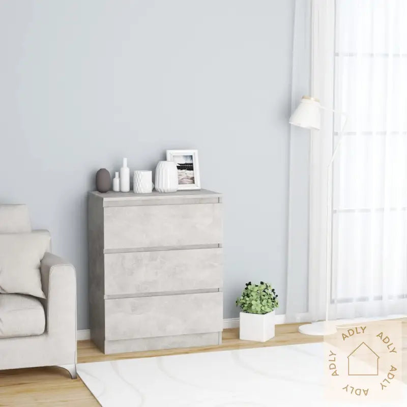 Skjenk Betonggrå 60X35X76 Cm Konstruert Tre