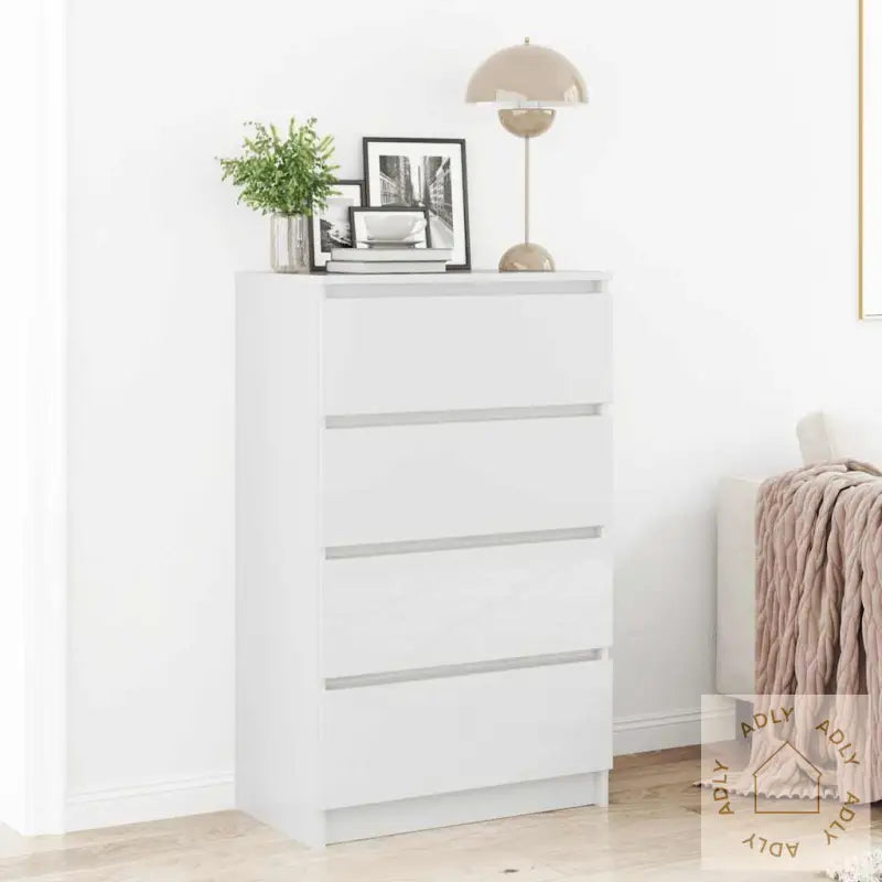 Skjenk Høyglans Hvit 60X35X98,5 Cm Konstruert Tre