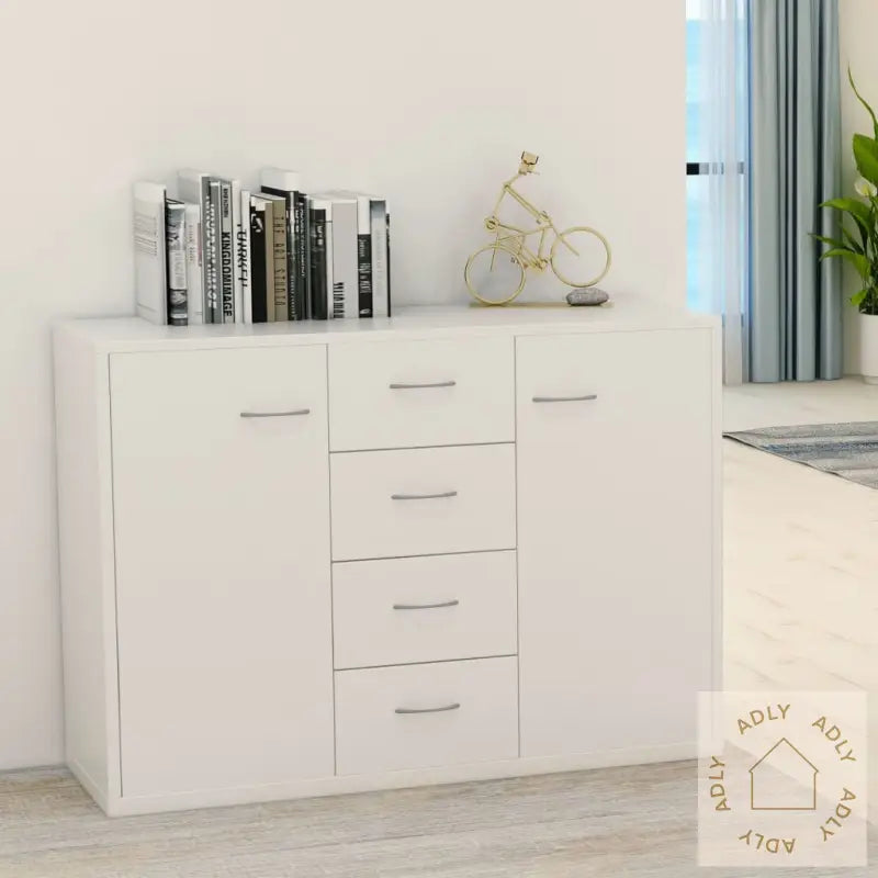 Skjenk Hvit 88X30X65 Cm Konstruert Tre