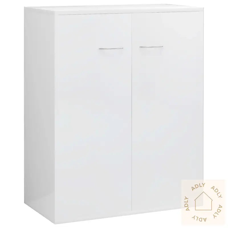 Skjenk Høyglans Hvit 60X30X75 Cm Konstruert Tre