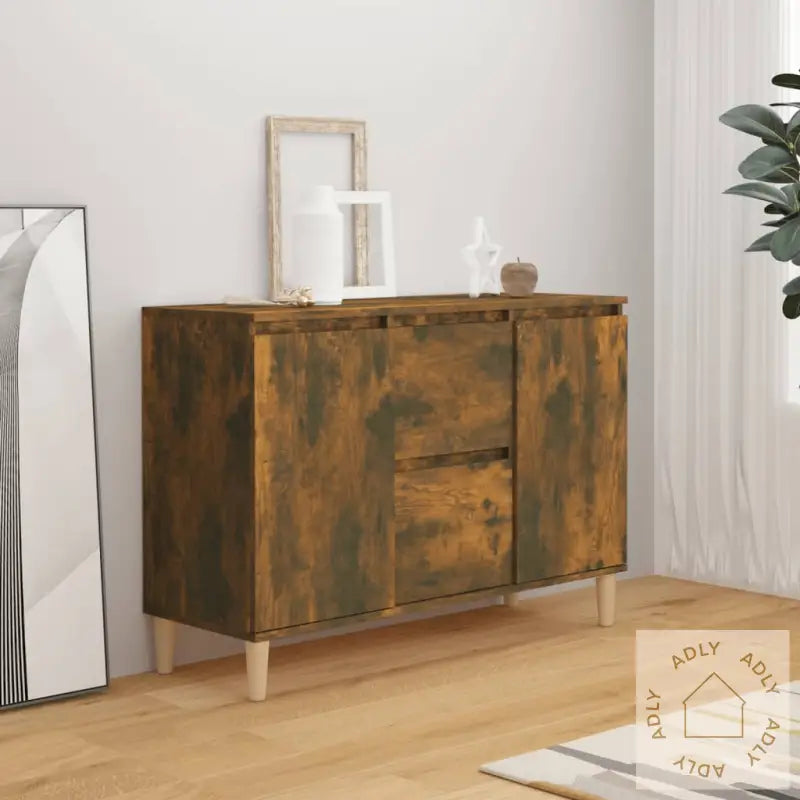 Skjenk Røkt Eik 101X35X70 Cm Konstruert Tre