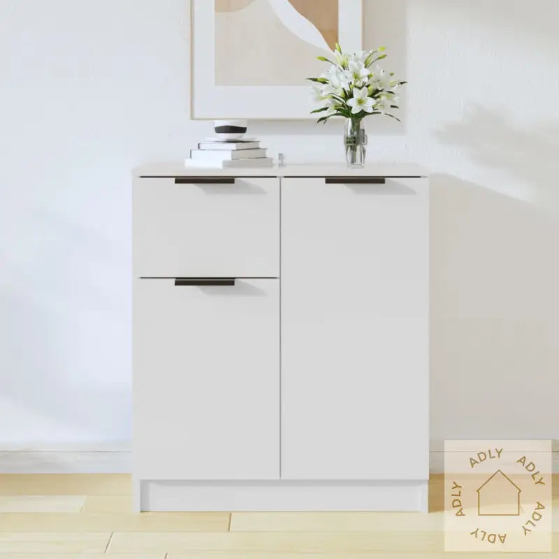 Skjenk Hvit 60X30X70 Cm Konstruert Tre