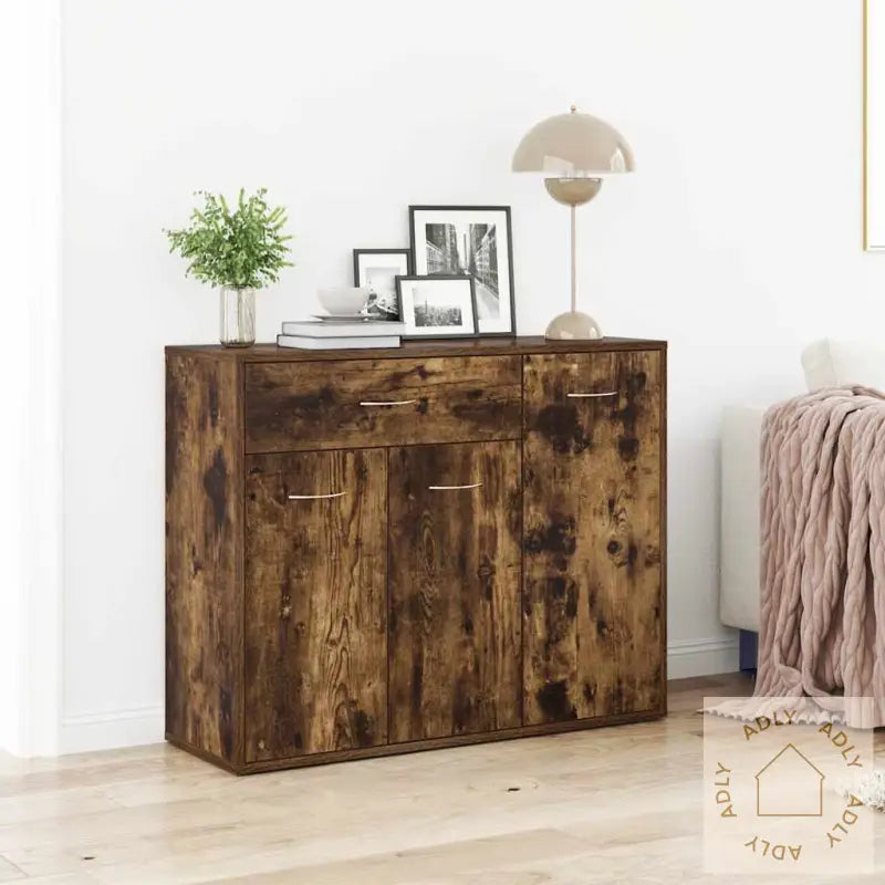 Skjenk Røkt Eik 88X30X70 Cm Konstruert Tre