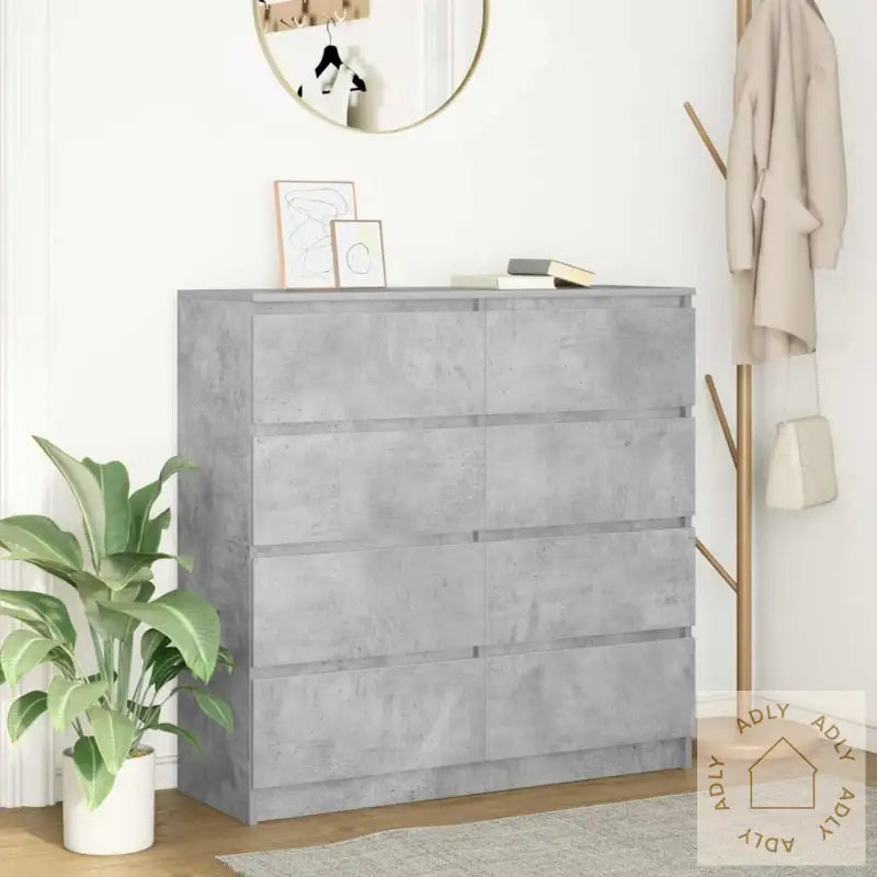 Skjenk Betonggrå 100X35X99 Cm Konstruert Tre