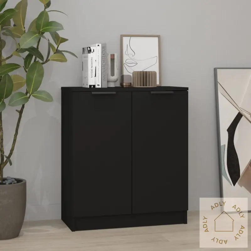 Skjenk Svart 60X30X70 Cm Konstruert Tre