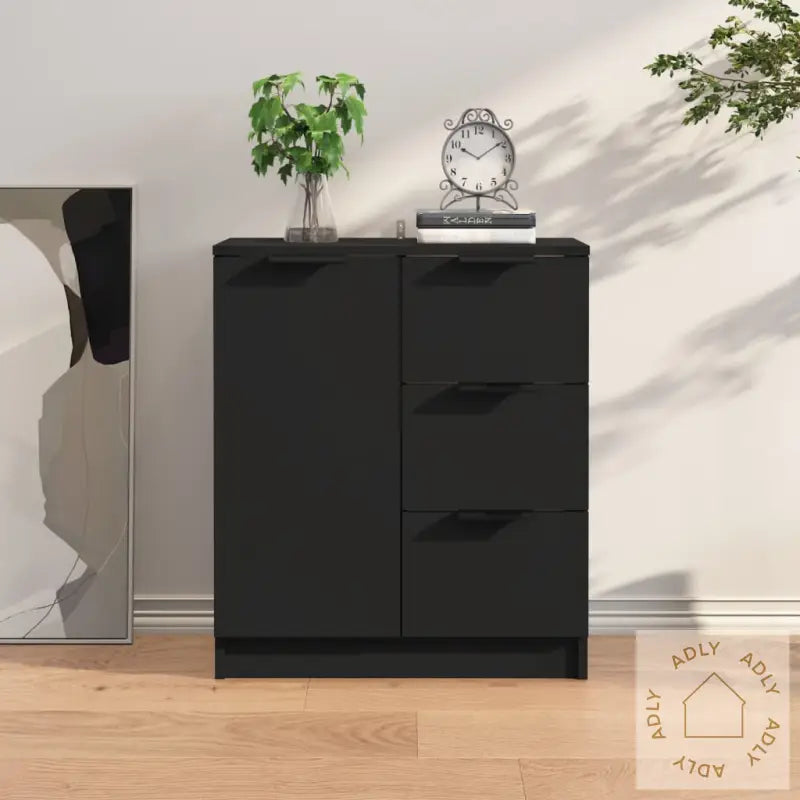 Sidebord Svart 60X30X70 Cm Konstruert Tre