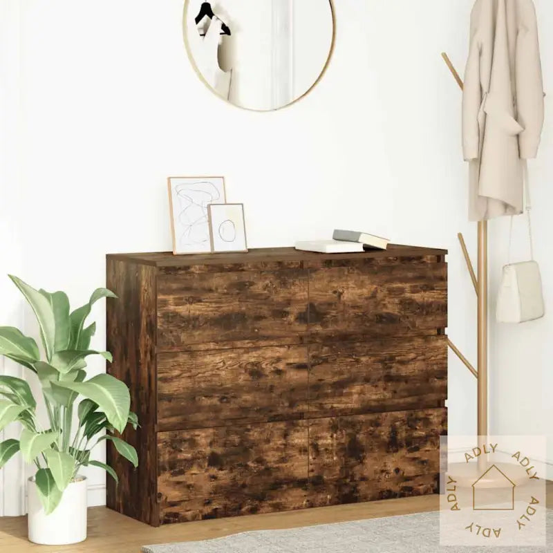 Skjenk Røkt Eik 100X35X76 Cm Konstruert Tre